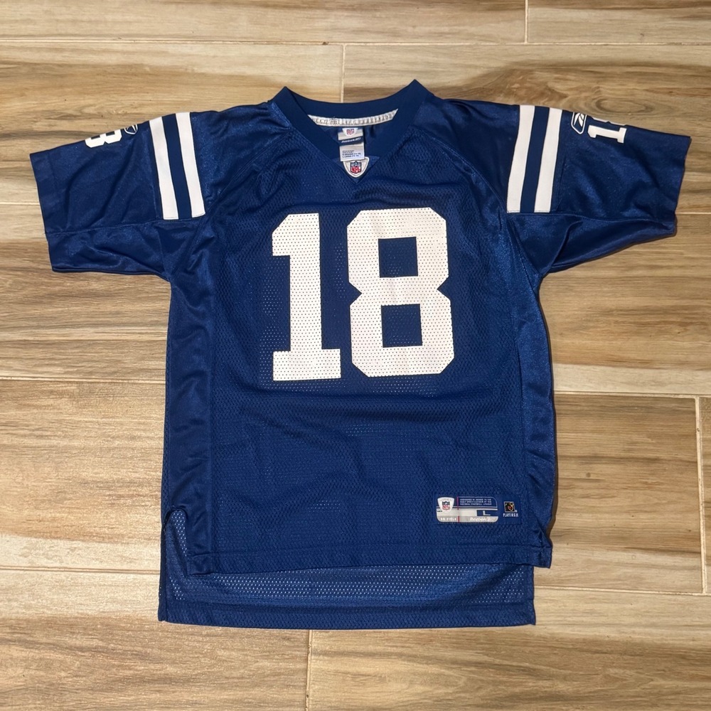 Reebok Peyton Manning Indianapolis Colts Jersey Youth Large 14-16 Blue NFL 18